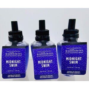3 MIDNIGHT SWIM Bath & Body Works Wallflower Refill Bulbs NEW